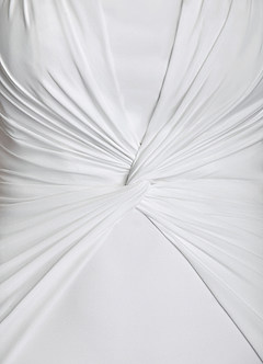 Azazie Araya Wedding Dresses Diamond White Sheath Strapless Jersey Satin Dress image6