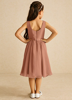 Azazie Ari Flower Girl Dresses Bronzer A-Line Sleeveless Chiffon Dress image6