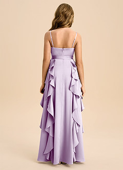 Azazie Peyton Junior Klä av A-Line i Stretch Satin Plisserad image2