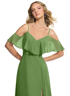 Azazie Jean Bridesmaid Dresses Basil A-Line Chiffon Convertible Dress image6