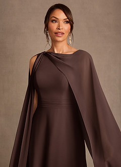 Azazie Liddie Mother of the Bride Dresses Ganache A-Line Pleated Chiffon Dress image5