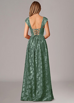 Azazie Hazel Jurken voor bruidsmeisjes Jurk van Bloemen Burn-out met A-Lijn Korset Eucalyptus image4