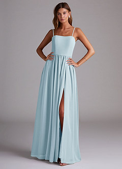 Azazie Calianna Bridesmaid Dresses Sky Blue A-Line Off the Shoulder Chiffon Convertible Dress image1