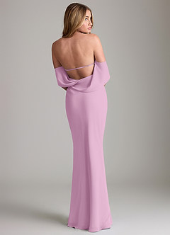 Azazie Lusinda Bridesmaid Dresses Candy Pink Mermaid Off the Shoulder Chiffon Convertible Dress image2
