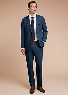 front Owen Dark Navy Lightweight Tailored Suit Jacket