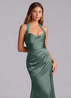 Azazie Destiny Suknie dla druhen Syrena Dekolt w kształcie serca Satyna elastyczna Do ziemi Sukienka image5