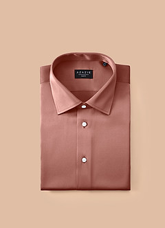 front Julian Rosette Stretch Satin Dress Shirt