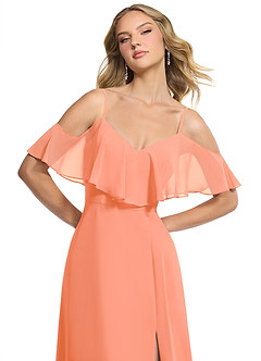 Azazie Jean Vestidos de damas de honor Vestido de Atardecer de Gasa de Corte en A Convertible image6