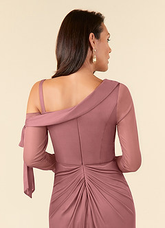 Azazie Marna Kleider für die Brautmutter Etui One-Shoulder Gittergewebe Kleid Wüstenrose image5