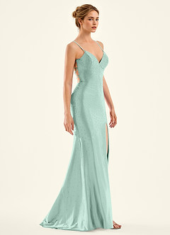 Twinkle Light Blue Mermaid Prom Dress image3