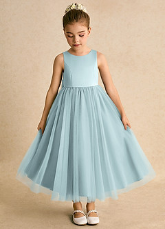 Azazie Solia Robe Demoiselle D'honneur Fillette Robe Princesse en Tulle Arc Brume image6