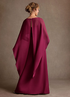 Azazie Marilla vestidos de madre de la novia Vestido Borgoña de Gasa de Corte en A con Plisado image3
