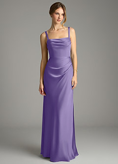 Azazie Alouette Bridesmaid Dresses Tahiti Mermaid Pleated Stretch Satin Dress image3