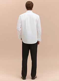 front Henry White Non-Iron 100% Cotton Stud-Front Cotton Tuxedo Shirt