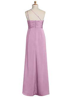Azazie Eren Junior Wisteria Sheath Pleated Stretch Satin Dress image7
