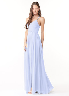 Azazie Jeanna Schlussverkauf A-Linie Plissee Chiffon Kleid Champagne Rose image3