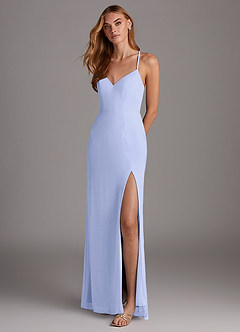 Azazie Manila Bridesmaid Dresses Lavender Sheath V-Neck Chiffon Dress image3