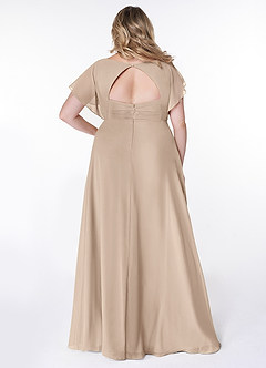 Azazie Rylee Bridesmaid Dresses Taupe A-Line Pleated Chiffon Dress image7