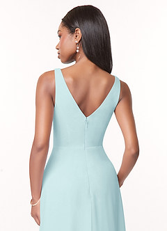 Azazie Nala Bridesmaid Dresses Sea Glass A-Line Pleated Chiffon Dress image5