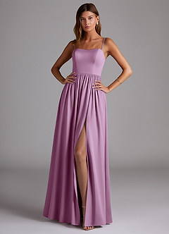 Azazie Calianna Bridesmaid Dresses Wisteria A-Line Off the Shoulder Stretch Satin Convertible Dress image1