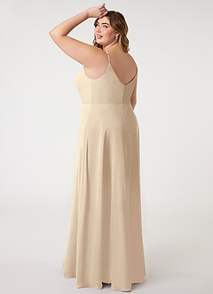 Azazie Daenerys Bridesmaid Dresses Champagne A-Line Cowl Chiffon Dress image11