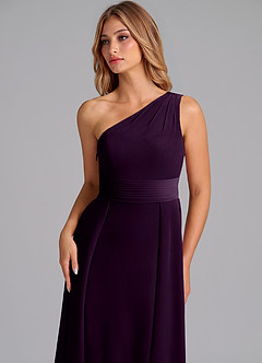 Azazie Dallas Robes de demoiselle d'honneur Robe Trapèze en velours Ue épaule Grain De Raisin image6