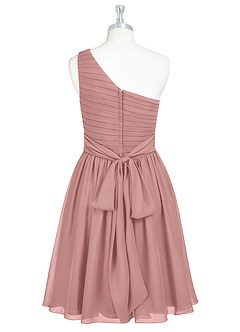 Azazie Katrina Jurken voor bruidsmeisjes Jurk van Chiffon met A-Lijn One-Shoulder Stoffige Roos image7