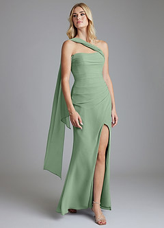 Azazie Solstice Final Sale Matcha Mermaid Strapless Chiffon Convertible Dress image12