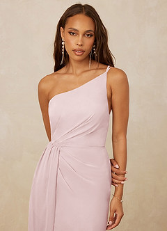Christian Siriano Bridal for Azazie 1003 Bridesmaid Dresses Blushing Pink Sheath One Shoulder Chiffon Dress image4