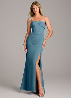 Azazie Chantel Jurken voor bruidsmeisjes Converteerbaar Jurk van Chiffon met Kolom Strapless Bermuda image5