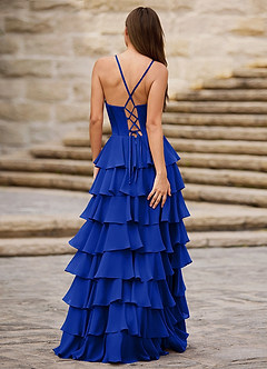 Rhythm Royal Blue Ruffled A-line Prom Dress image6