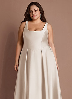 Olivia Cream Pleated Midi Dress image12
