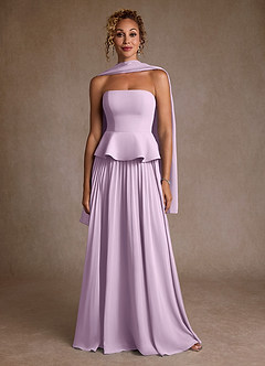 Azazie Josabeth Mother of the Bride Dresses Frosted Lilac A-Line Pleated Chiffon Dress image5