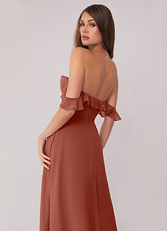 Barbie ♥ Azazie Bridesmaid Dresses Auburn A-Line Off the Shoulder Chiffon Convertible Dress image5