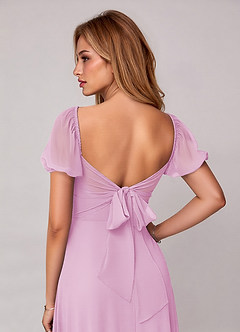 Azazie Fatima Bridesmaid Dresses Candy Pink A-Line with Pockets Chiffon Dress image1