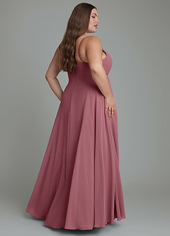 Azazie Amani Brautjungfernkleider A-Linie Plissee Chiffon Kleid Wüstenrose image8