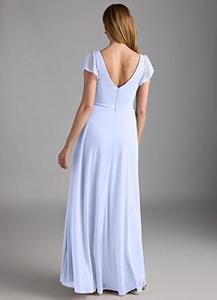 Azazie Omari Bridesmaid Dresses Lavender A-Line Mesh Dress image4