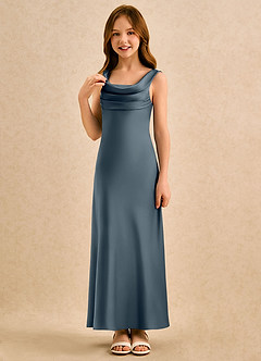 Azazie Raspberry Girls Formal Flower Girl Klänningar Klä A-Line i Stretch Satin Plisserad image5