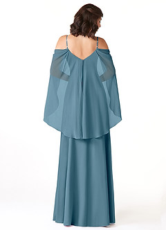 Azazie Cienna Bridesmaid Dresses Bermuda A-Line Off the Shoulder Chiffon Dress image2