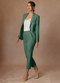 front Kennedy Eucalyptus Structured Stretch Pants Suit