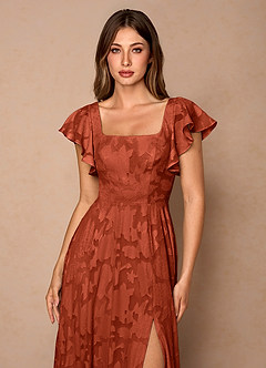 Midi jurk Talia Kastanjebruin image5