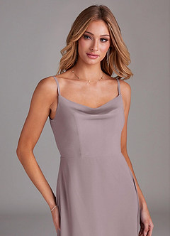 Azazie Daenerys Bridesmaid Dresses Dusk A-Line Cowl Chiffon Dress image6