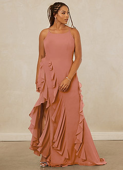 Christian Siriano Bridal for Azazie 1006 Brautjungfernkleider Meerjungfrau-Linie Gestreift Chiffon Kleid Mai Tai image10