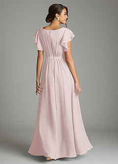 Azazie Daphne Modest Bridesmaid Dresses A-Line Ruffled Chiffon Floor-Length Dress image2