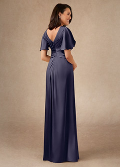 Azazie Emmeline vestidos de madre de la novia Vestido de Tormenta de Satén Elástico de Corte en A con Plisado image2