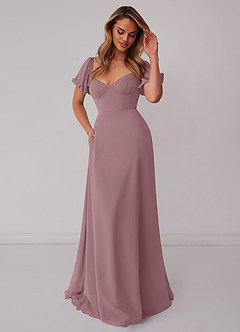 A-line Chiffon Dress With Jacket Dusty Rose main image 1