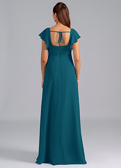 Azazie Bondi Maternity Bridesmaid Dresses A-Line Ruched Chiffon Floor-Length Dress image2