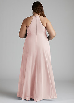 Azazie Annabelle Maternity Bridesmaid Dresses A-Line V-Neck Pleated Mesh Floor-Length Dress image8