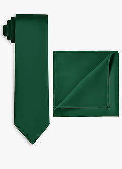 front Stretch Satin Wide Tie and Pocket Square Set