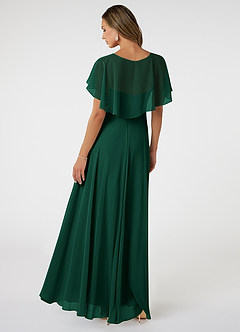 Azazie Jamie Bridesmaid Dresses Emerald A-Line Chiffon Dress image5
